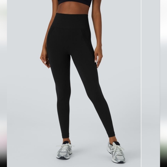 seamless flow Pants - Seamless Flow Butt Lift Rouched Black 7/8 Leggings Tummy Control